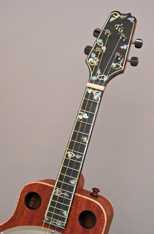 Photo of the inlay on fingerboard and neck