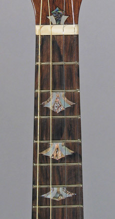 Close up of ovangkol fingerboard