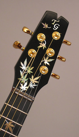 Picture of the inlay on the headstock of Mandonator 9