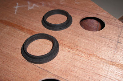 Close up of soundhole rings