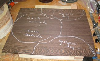 Layout of front and back on the wood