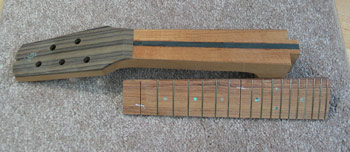 Photo of the neck and fingerboard before joining